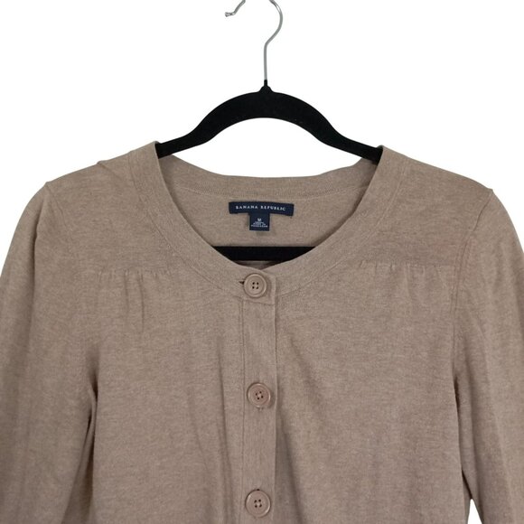 Banana Republic Cardigan Sweater Size M Beige Long-Sleeve Button-Front Womens - Picture 3 of 11